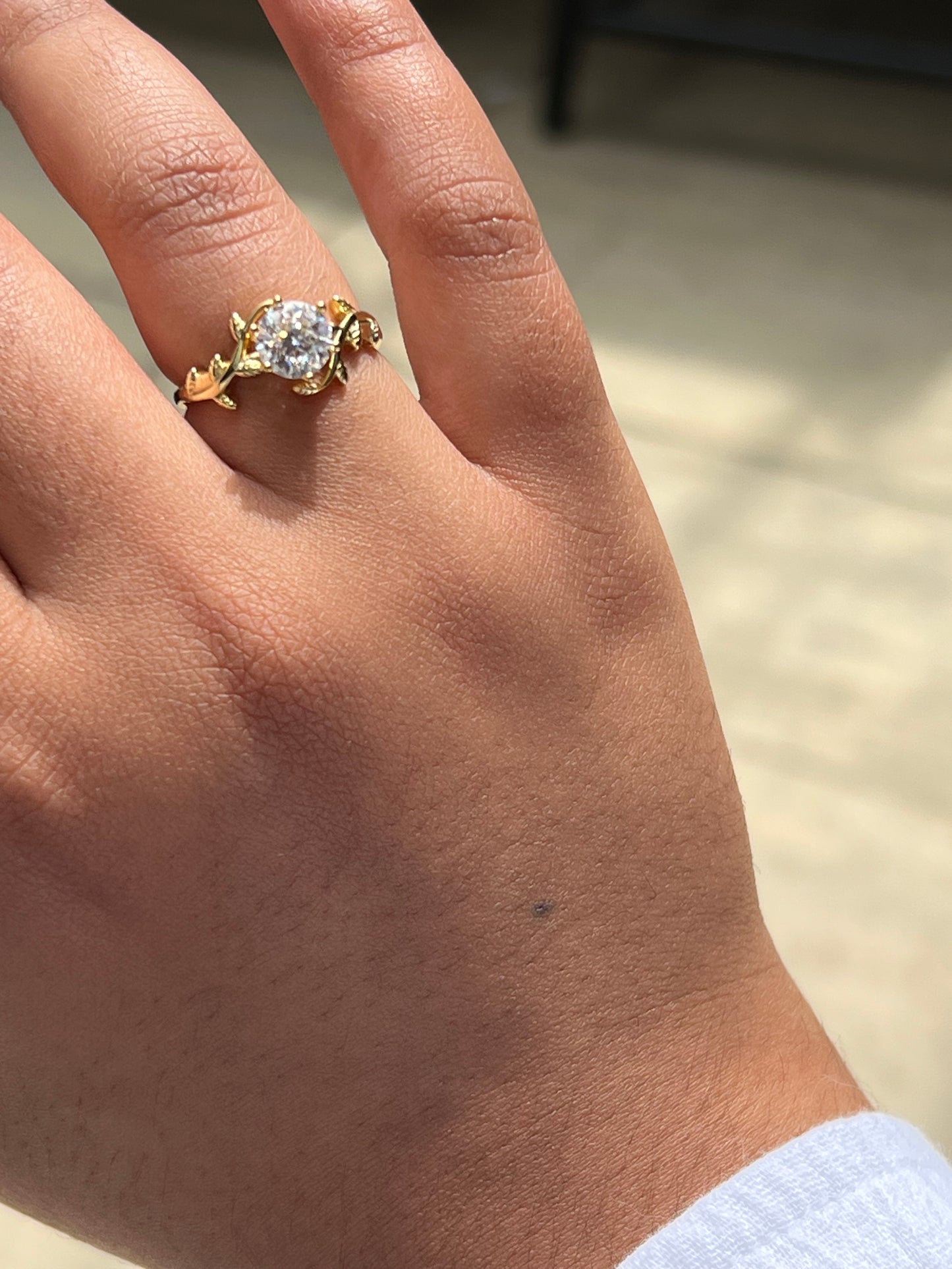 Rose Vine Ring Moissanite